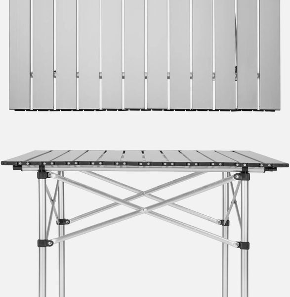 Einrollbarer Aluminium Campingtisch Rolltisch Klapptisch Falttisch Gartentisch klappbar und rollbar