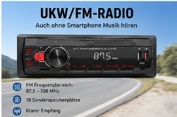 FM-Autoradio 1-DIN mit neuester Technik 45W USB SD TF Aux Bluetooth Freisprechen und FM Empfang