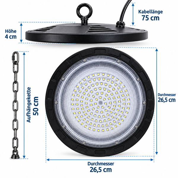 LED-Hallenleuchte 800W – Extra hell, energiesparend, IP66 – für Werkstatt, Lager, Garage & Industrie