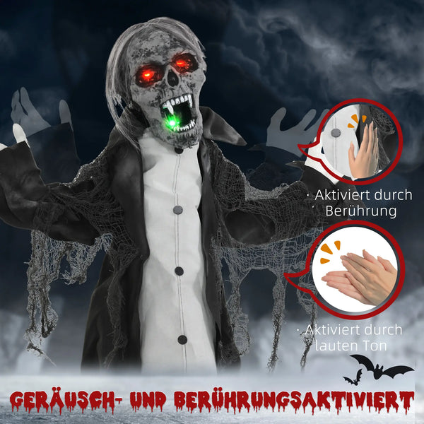 Halloween Dekoration erschreckender Zombie 102 cm LED-Lichter und Soundfunktion