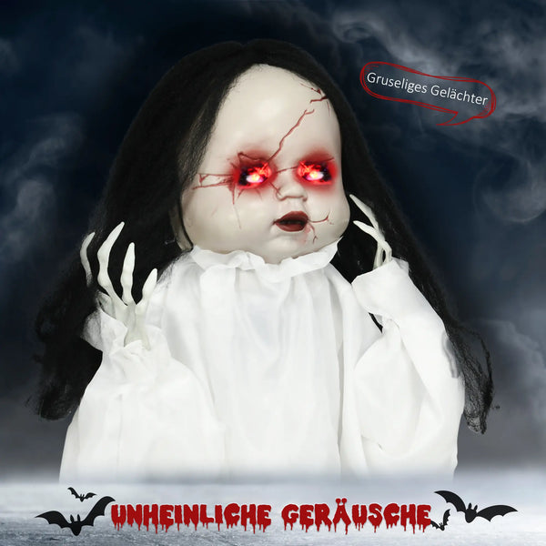 Halloween Dekoration Geisterpuppe 60 cm mit LED-Lichter Soundfunktion