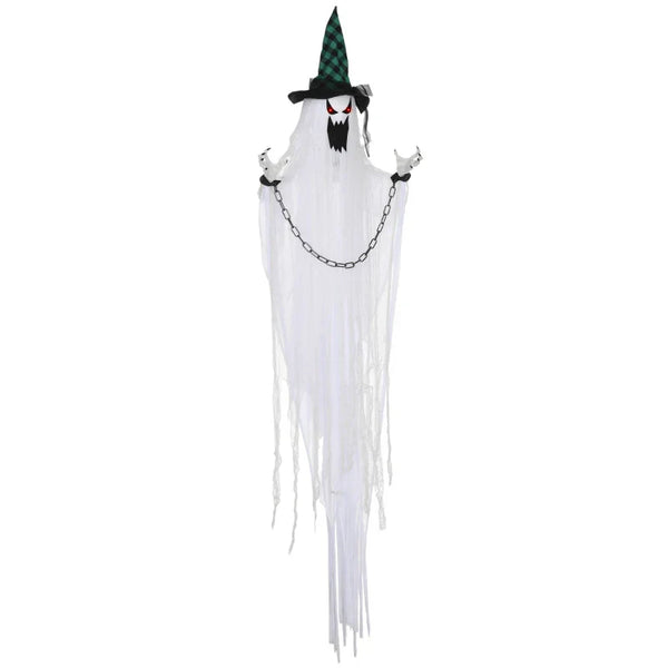 Animierte Halloween-Dekoration – Hängender Gefangenengeist mit Sound & LED, 204 cm