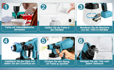 Akku-Lackierpistole Professionelles Farbsprühgerät – Leistungsstark, Präzise und vielseitig