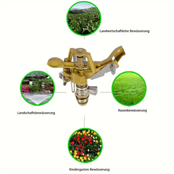 Verstellbarer Rasensprinkler mit rotierendem Sprühkopf. Angebot.