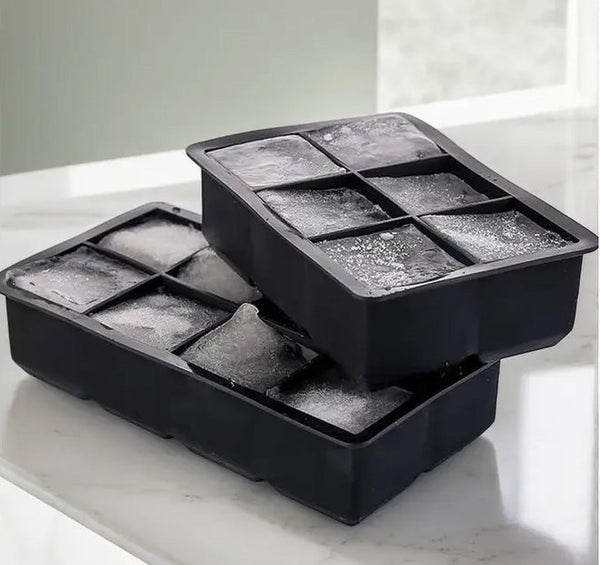 Coole Drinks, große Form: 6er-Silikon-Eiswürfelform für extra große Eiswürfel