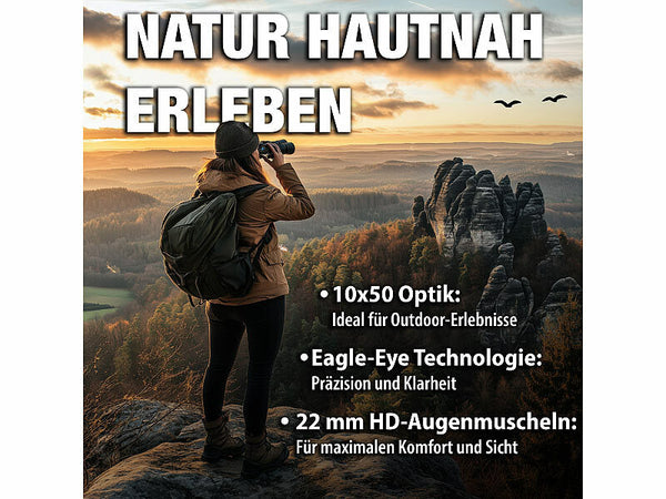 Fernglas und Fernglas für Landschaftsfotografie Eagle Eye-Technologie für gestochen scharfe Sicht - auch für Brillenträger