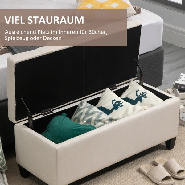 Sitzbank Polsterbank mit Stauraum Truhenbank Flur Schlafzimmer Wohnzimmer, diverse Farben. 100 x 40 x 44 cm