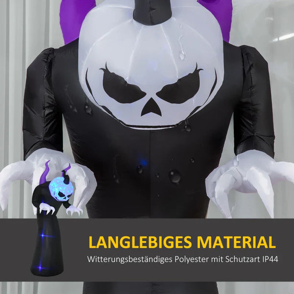 Aufblasbare Halloween-Dekoration – Kürbisgespenst mit LED-Beleuchtung, 210cm