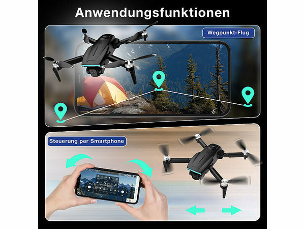GPS-Drohne ohne EU-Drohnenführerschein! Mit eingebautem Bildschirm!