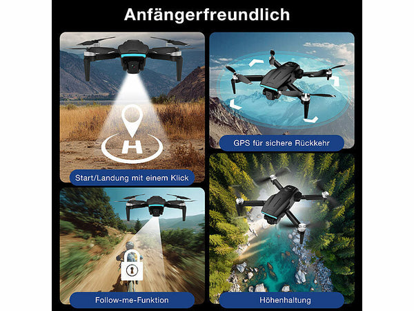GPS-Drohne ohne EU-Drohnenführerschein! Mit eingebautem Bildschirm!