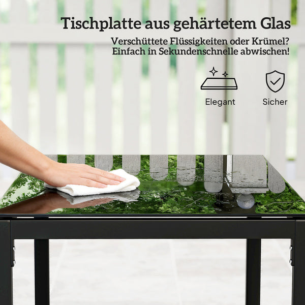 Rattan Bistroset, 3 teiliges Gartenmöbel-Set mit 2 Gartenstühlen und Tisch
