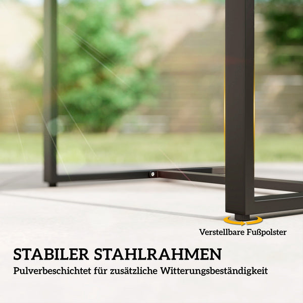 Rattan Bistroset, 3 teiliges Gartenmöbel-Set mit 2 Gartenstühlen und Tisch