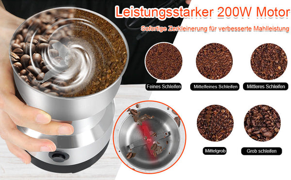 Elektrische Kaffeemühle. Kompakt, leistungsstark und präzise. 200 Watt