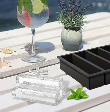 Coole Drinks, edle Form: 4er-Silikon-Eiswürfelform für extra lange Eiswürfel
