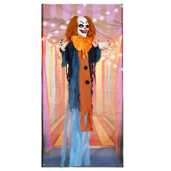 Animierte Halloween-Dekoration – Grusel-Clown mit Sound, LED & Bewegung, 168 cm