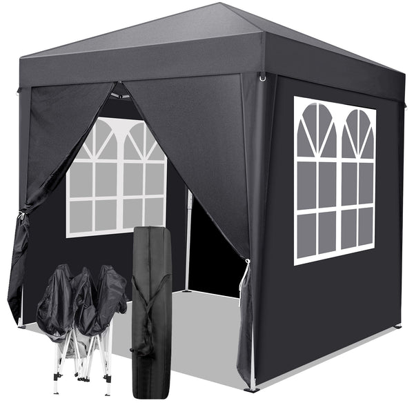 Faltpavillon wasserdicht. Pop Up. Mit 4 Seitenteilen. 2x2 Meter. Gartenzelt. Partyzelt. UV50+ Schutz. Einfaches Faltsystem.