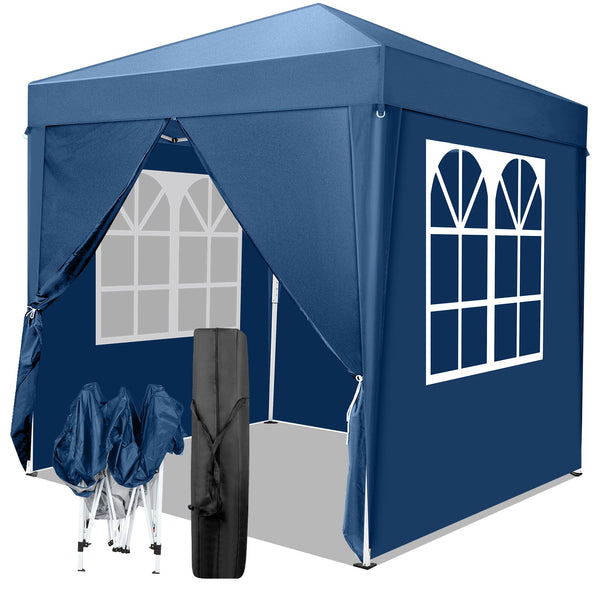 Faltpavillon wasserdicht. Pop Up. Mit 4 Seitenteilen. 2x2 Meter. Gartenzelt. Partyzelt. UV50+ Schutz. Einfaches Faltsystem.