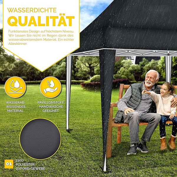 Faltpavillon wasserdicht. Pop Up. Ohne Seitenteile. 3x6 Meter. Gartenzelt. Partyzelt. UV50+ Schutz. Einfaches Faltsystem.
