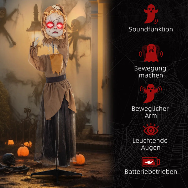Halloween animierte Geisterpuppe 160 cm mit Spezialeffekten und Soundfunktion