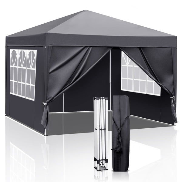 Faltpavillon wasserdicht. Pop Up. Mit 4 Seitenteilen. 3x3 Meter. Gartenzelt. Partyzelt. UV50+ Schutz. Einfaches Faltsystem.
