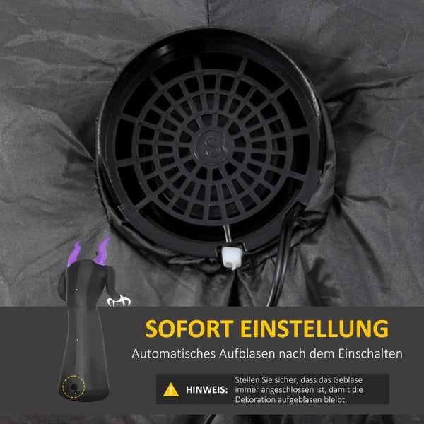 Aufblasbare Halloween-Dekoration – Kürbisgespenst mit LED-Beleuchtung, 210cm