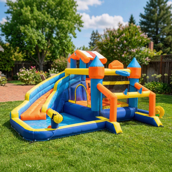 Sommer-Hit! Hüpfburg 8-in-1 mit Wasserrutsche & Gebläse