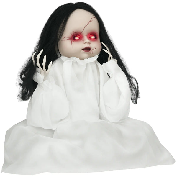 Halloween Dekoration Geisterpuppe 60 cm mit LED-Lichter Soundfunktion