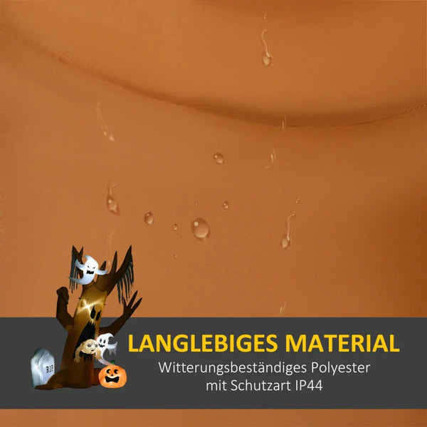 Aufblasbare Halloween-Dekoration – Geisterbaum mit LED-Beleuchtung & Figuren, 240 cm