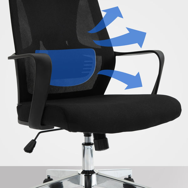 KAN ergonomischer und einstellbarer Chefsessel, Bürostuhl, Mesh-Stoff, schwitzfrei.