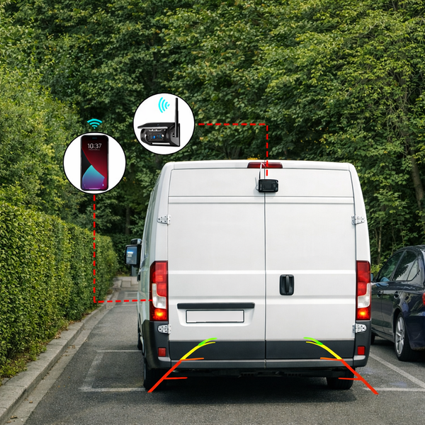 Autarke WLAN-Solar-HD-Rückfahrkamera, Akku, magnetisch, IR-Nachtsicht