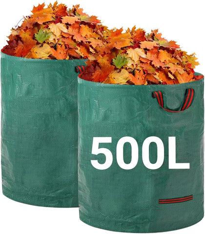 Doppelpack: 500 Liter Gartenabfallsack XXL. Gartentasche Riesiger Laubsack