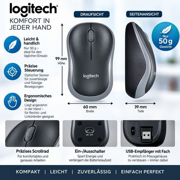 Logitech kabellose Tastatur mit Funkmaus. Eine der besten Marken-Tastaturen der Welt. Und so preiswert!