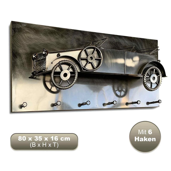 Kunst aus Stahl. (3D) Oldtimer-Wandgarderoben. 80 cm. Hakenleiste Paneel 80x35x16cm 4 künstlerische Modelle in Handarbeit.