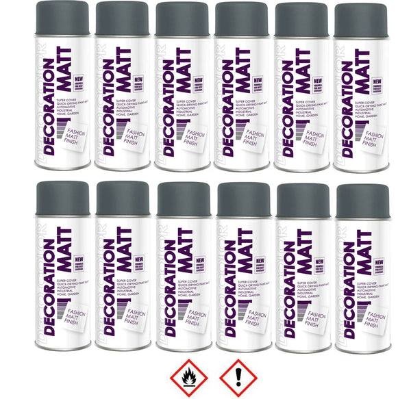 12x 400 ml Dose Premium RAL7016 lack Anthrazit dunkelgrau Stromkasten Verteilerkasten Lackspray 400ml (12,15 € / Liter)