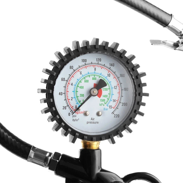 Geeichter Druckluft-Reifenfüller mit 15-bar-Manometer für Pkw, Lkw und Motorrad