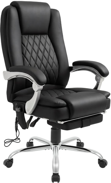 Massagesessel als Leder-Chefsessel RUBIN mit Liegefunktion. Bis 150 kg.