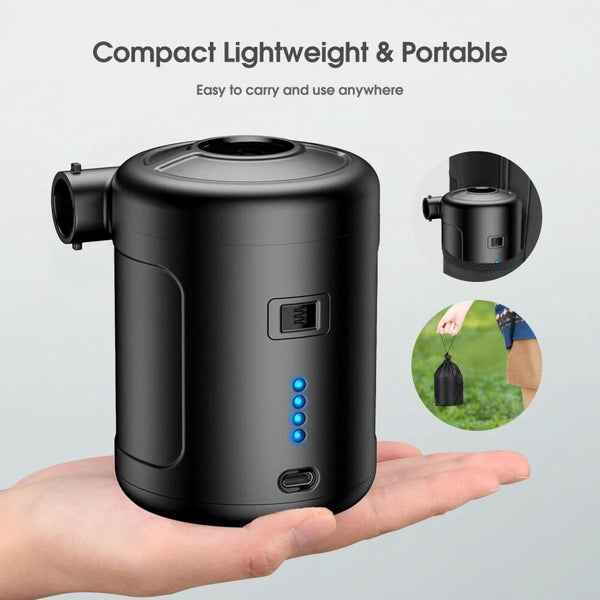 Elektrische USB Akkupumpe 6000mAh Luftpumpe Pool Schlauchboote Luftmatratze Gebläse