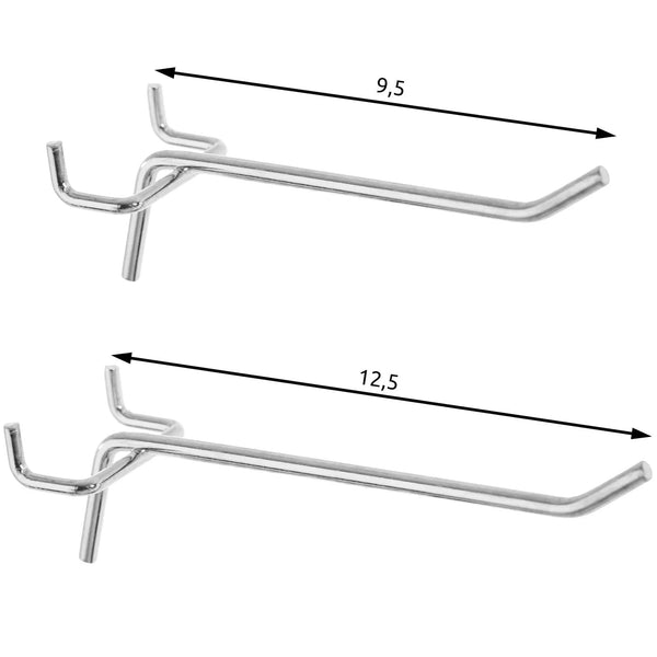 Werkzeugwand Metall 120 × 60 cm. Lochwand mit 25 Haken und Halterungen.
