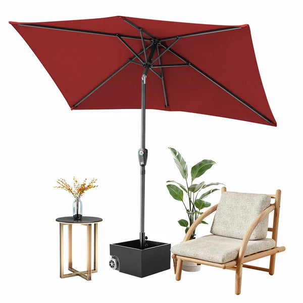 Kurbel-Sonnenschirm mit Stahlgestänge 200x300 cm rechteckige Form. Verschiedene Farben