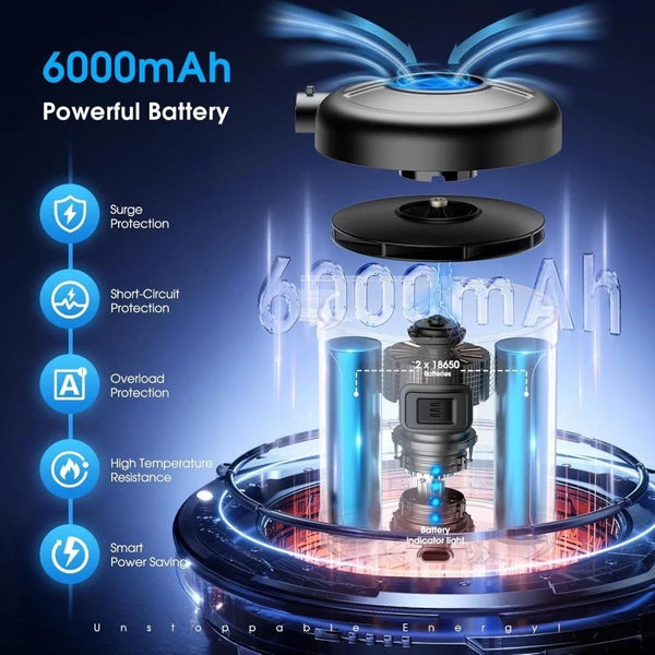 Elektrische USB Akkupumpe 6000mAh Luftpumpe Pool Schlauchboote Luftmatratze Gebläse