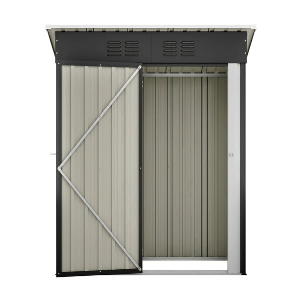 Geräteschuppen Gerätehaus Metall XL – 140 cm Breite - Gartenhaus mit Fundament, Pultdach – 1 m³