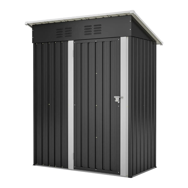 Geräteschuppen Gerätehaus Metall XL – 140 cm Breite - Gartenhaus mit Fundament, Pultdach – 1 m³