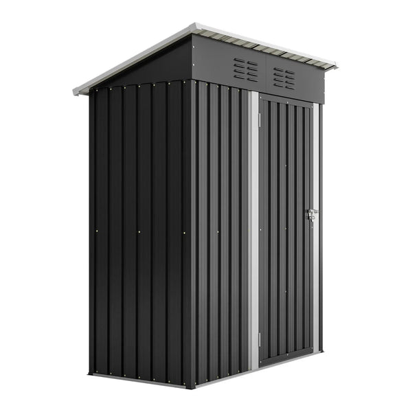 Geräteschuppen Gerätehaus Metall XL – 140 cm Breite - Gartenhaus mit Fundament, Pultdach – 1 m³