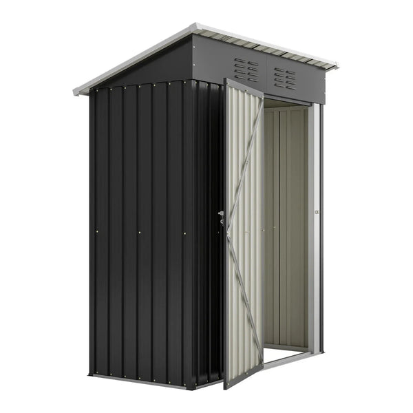 Geräteschuppen Gerätehaus Metall XL – 140 cm Breite - Gartenhaus mit Fundament, Pultdach – 1 m³
