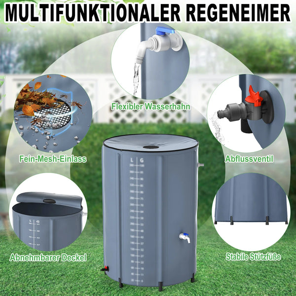 Regentonnen. 200-750 Liter. Warum zahlen, wenn Wasser gratis vom Himmel kommt?