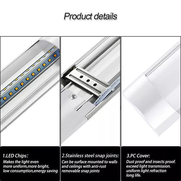 Neu: Deckenleuchte LED 40 Watt (Wie 400 Watt alte Röhren) 120 cm (3 Ausführungen), Bürolampe, Garage, Werkstatt.