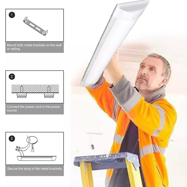 Neu: Deckenleuchte LED 40 Watt (Wie 400 Watt alte Röhren) 120 cm (3 Ausführungen), Bürolampe, Garage, Werkstatt.