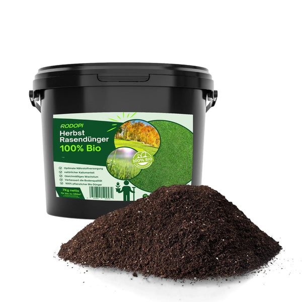 Rasendünger Herbst spezial. Kaliumreich, staubarmes Granulat. Bio-Rasendünger. 3kg,7kg, 20kg.