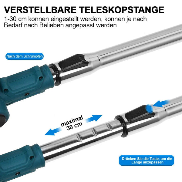 Sonderposten: Akku-Rasentrimmer (blau) mit 2 Lithium-Akkus und Ladegerät Freischneider Motorsense
