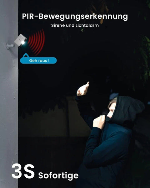 Überwachungskamera kabellos (Akku) Internet WLAN 2K mit 3 MP Megapixel mit Akkubetrieb